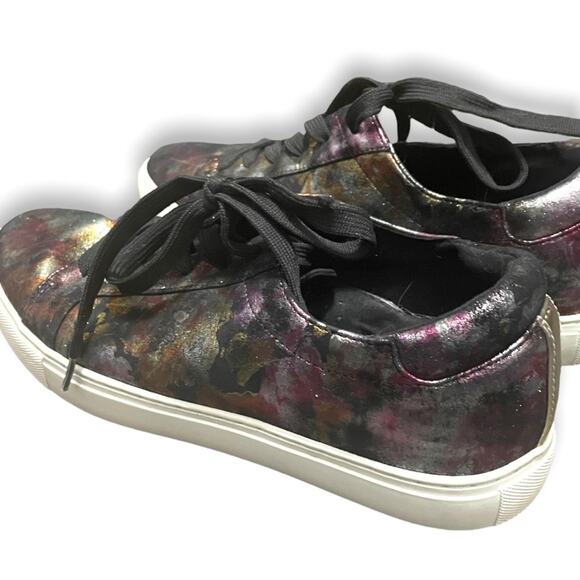 Kenneth Cole Women's Leather Sneakers Black Metallic 8 - Picture 7 of 10